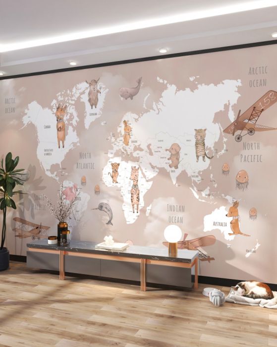 Fototapet Harta lumii pentru copii